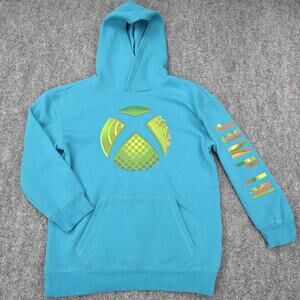 Xbox Hoodie Boys XL Blue Jump In Surf Spray Pullover Gamer Sweatshirt 2021 Logo